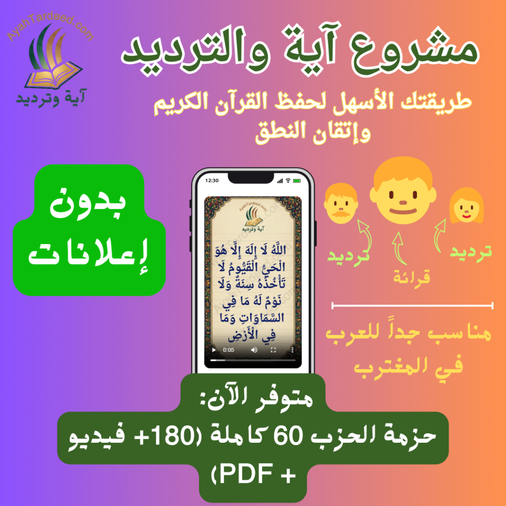 خطة حفظ سورة يس بأسلوب آية وترديد التفاعلي للمغتربين
