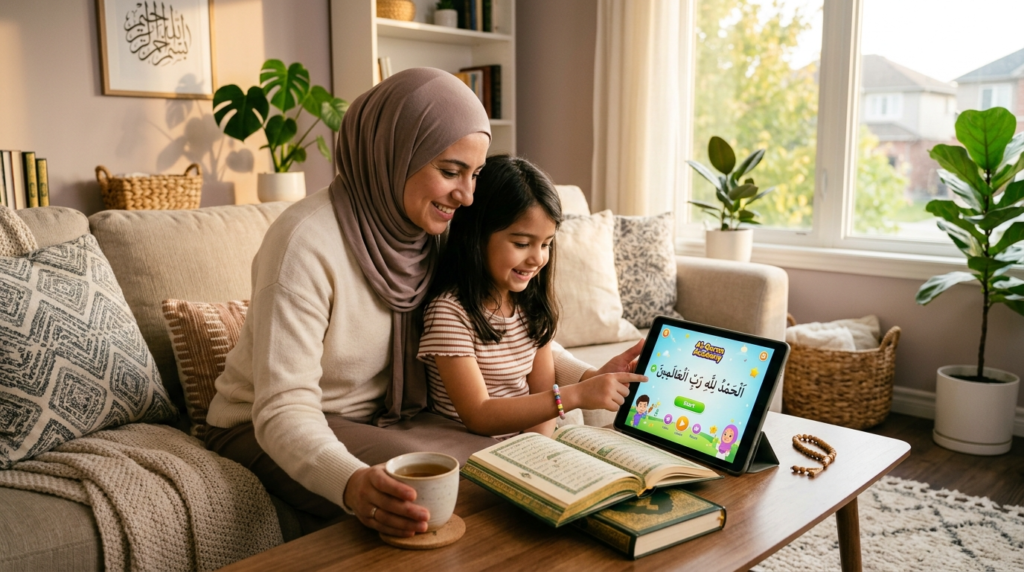 روتين قرآني ثابت لطفلي في الغربة داخل البيت