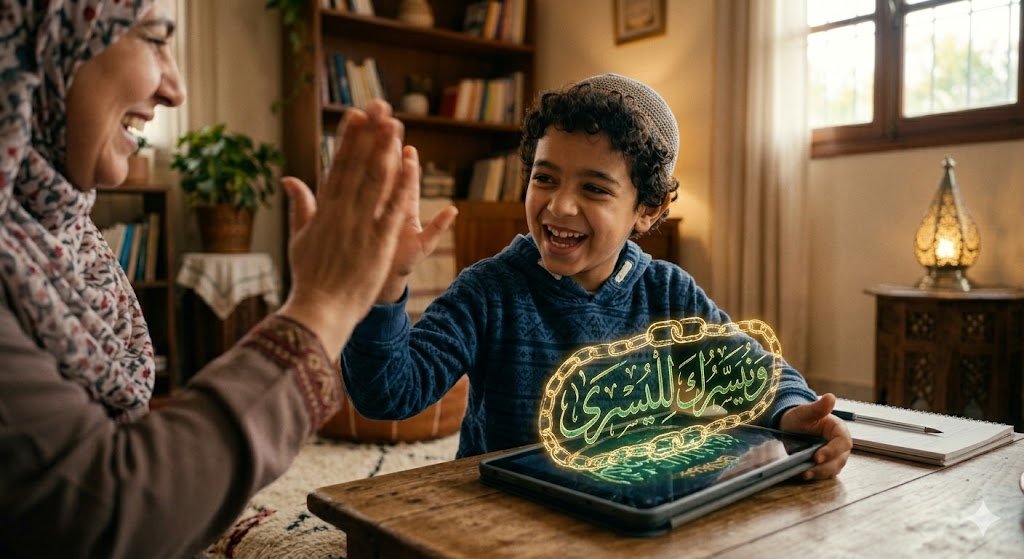 حفظ سورة الأعلى للأطفال - ياسين يستمتع بتجربة التيسير مع حزمة آية والترديد